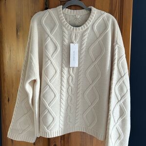 Arket Cream Cable Knit Merino wool Sweater